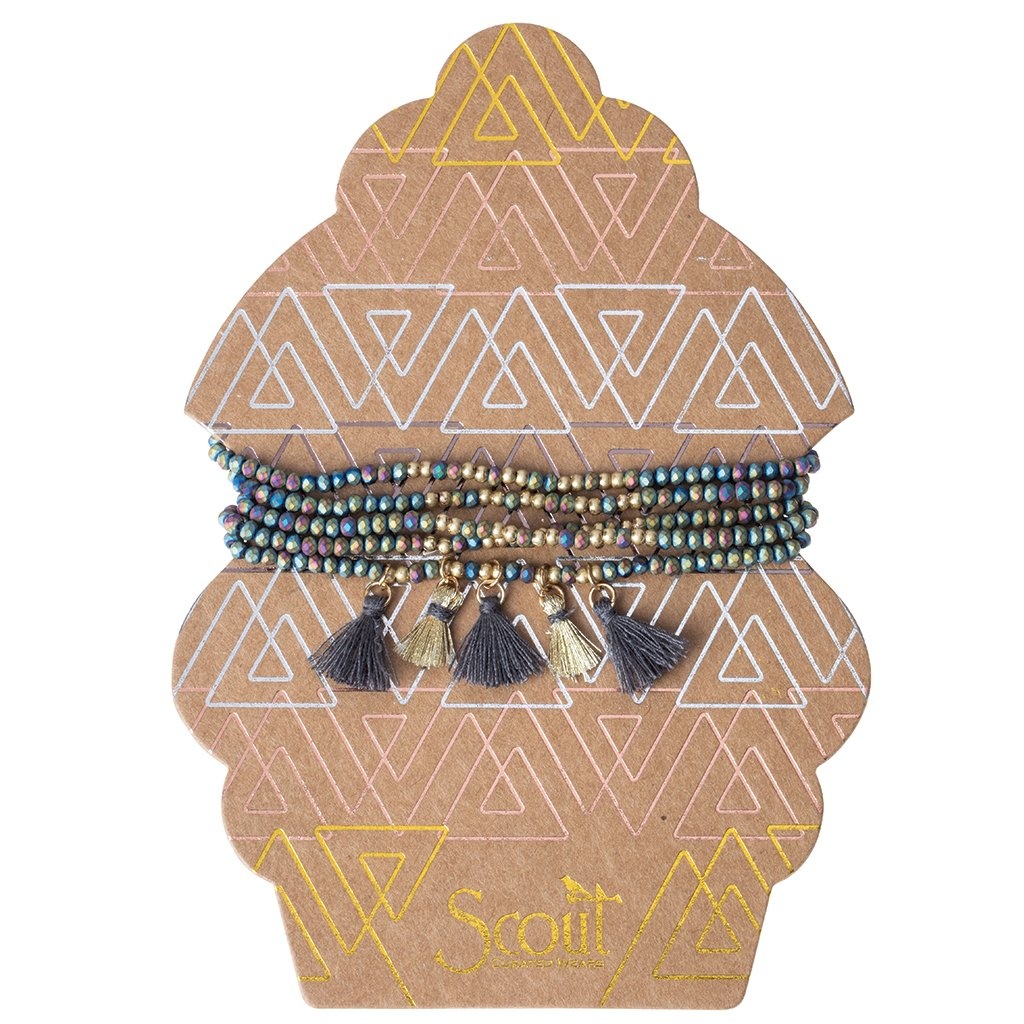 Scout Metallic Tassel Wrap - Oil Slick/Gold